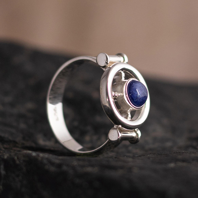 Sodalite cocktail ring, 'On Course' - Unique Sodalite Ring