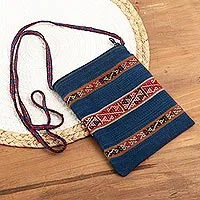 100% alpaca shoulder bag, 'Inca Glyphs' - Artisan Crafted Alpaca Shoulder Bag