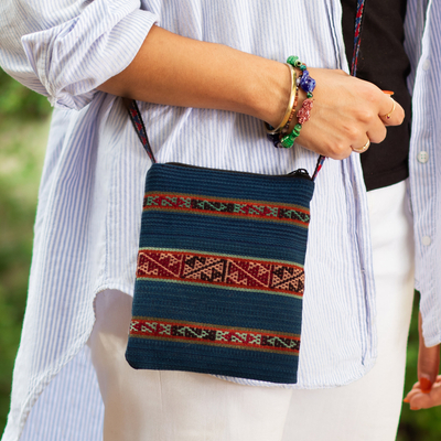 100% alpaca shoulder bag, 'Cusco Charm' - Artisan Crafted Alpaca Shoulder Bag