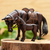 Cedar wood sculptures, 'Equine Family' (pair) - Hand Carved Horse Family Sculpture (Pair) from Peru (image 2) thumbail