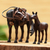 Cedar wood sculptures, 'Mom's Love' (pair) - 2 Hand Carved Horse Mother and Foal Sculptures from Peru (image 2b) thumbail
