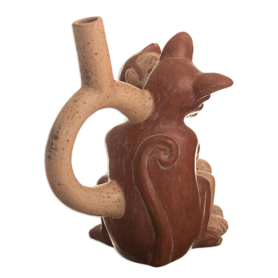 Vasija de cerámica - Réplica decorativa de cerámica moche de arqueología peruana