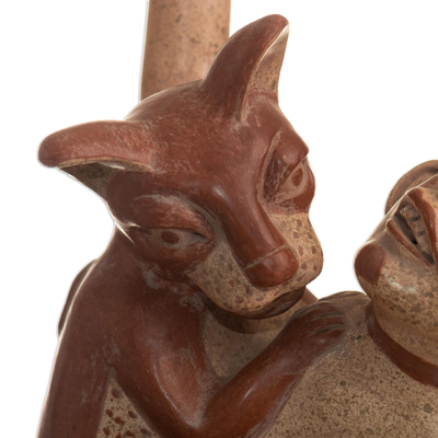 Ceramic vessel, 'Moche Captive' - Decorative Peru Archaeology Ceramic Moche Replica