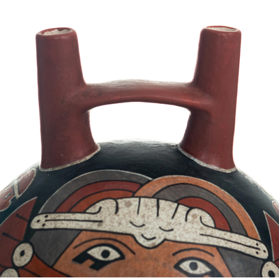 Ceramic vessel, 'Nazca Rituals' - Andean Archaeology Ceramic Nazca Replica Decorative Vase