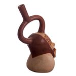 Ceramic vessel, 'Eternal Moche' - Peru Archaeology Ceramic Moche Portrait Replica Vessel