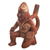Ceramic vessel, 'Moche Soldier' - Peru Archaeology Terracotta Moche Warrior Replica Vessel thumbail