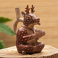 Ceramic vessel, Young Moche Deer