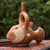 Ceramic vessel, 'Moche Fish' - Peru Archaeology Moche Fish Replica Decorative Clay Vessel (image 2) thumbail