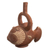 Ceramic vessel, 'Moche Fish' - Peru Archaeology Moche Fish Replica Decorative Clay Vessel thumbail