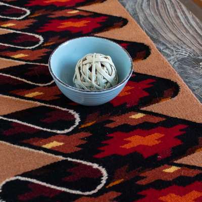 Camino de mesa en mezcla de lana - Camino de mesa tejido a mano