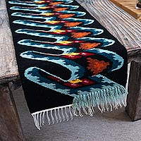 Wool-blend table runner, 'Inca Illusion'