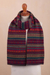 100% alpaca knit  scarf, 'Jewel of the Andes' - Multicolored 100% Alpaca Scarf (image 2b) thumbail