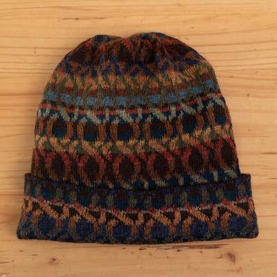 100% alpaca knit hat, In the Mountains