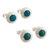 Chrysocolla stud earrings, 'Shades of Teal' (2 pairs) - Handmade Chrysocolla Stud Earrings (2 Pairs)