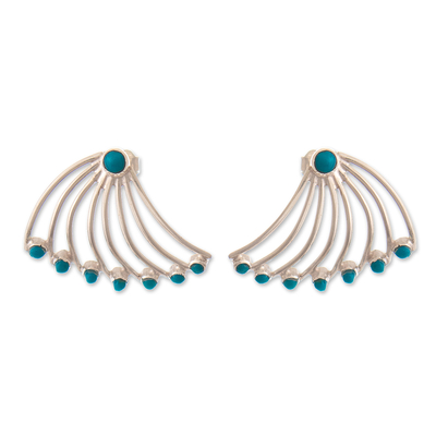 950 Silver Earrings with Chrysocolla