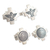 Silver stud earrings, 'Andean Cosmovision' (2 pairs) - 950 Silver Andean Stud Earrings (2 Pairs)