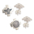 Silver stud earrings, 'Andean Cosmovision' (2 pairs) - 950 Silver Andean Stud Earrings (2 Pairs)