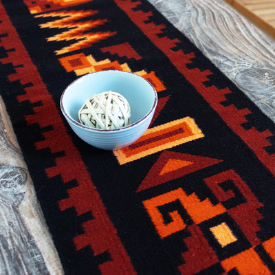 Wool-blend table runner, 'Inca Inspiration' - Hand Woven Table Runner