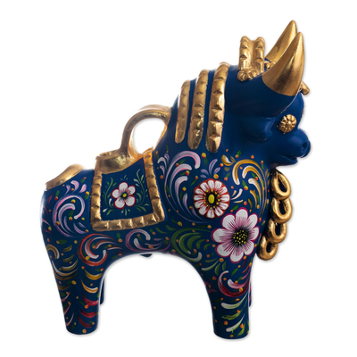 Escultura de cerámica - Escultura de toro de cerámica hecha a mano
