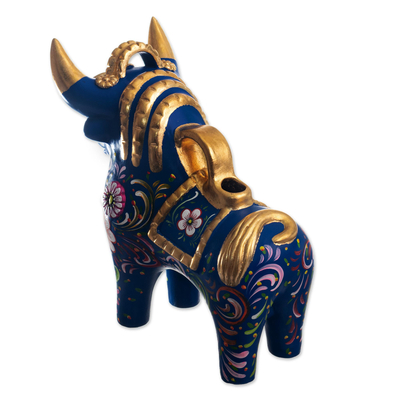 Escultura de cerámica - Escultura de toro de cerámica hecha a mano