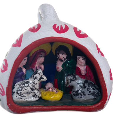 Ceramic nativity scenes, 'Christmas Trio' (set of 3) - Small Nativity Sculptures (Set of 3)