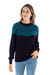 Alpaca crew-neck sweater, 'Modern Geometry' - Knit 100% Alpaca Sweater (image 2a) thumbail