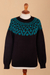 Alpaca crew-neck sweater, 'Modern Geometry' - Knit 100% Alpaca Sweater (image 2g) thumbail