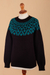 Alpaca crew-neck sweater, 'Modern Geometry' - Knit 100% Alpaca Sweater (image 2h) thumbail