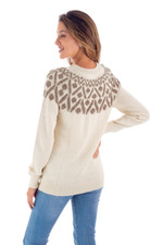 Alpaca crew-neck sweater, 'Modern Geometry' - Pullover Sweater in 100% Alpaca
