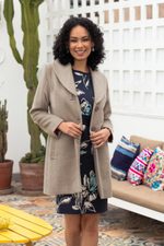 Baby alpaca blend car coat, 'Cusco Sophisticate' - Light Taupe Baby Alpaca Blend Coat