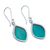 Sterling silver and natural leaf dangle earrings, 'Nature's Gem in Aqua' - Aqua Hydrangea Leaf Earrings