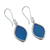 Sterling silver and natural leaf dangle earrings, 'Nature's Gem in Blue' - Blue Hydrangea Leaf Earrings