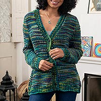 Featured review for Alpaca blend cardigan, North Woods Melange