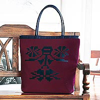 Woven handbag, 'Cajamarca Energy' - Faux Leather Accented Handbag