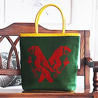 Woven handbag, 'Heart of Cajamarca' - Bird Motif Handbag from Peru