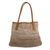 Alpaca-blend tote bag, 'Toasty Tan' - Hand Woven Tan and White Tote Bag