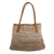 Bolso shopper en mezcla de alpaca - Tote Bag tejido a mano en color canela y blanco