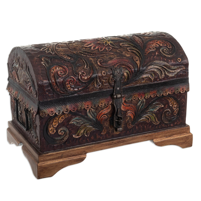 Artisan Crafted Tooled Leather Chest