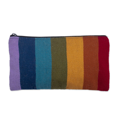 Handloomed Multicolored Wool Clutch