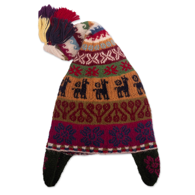 100% Baby Alpaca Knit Chullo Hat