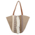Leather-accented cotton-blend shoulder bag, 'Inca Taupe' - Cotton-Blend Shoulder Bag (image 2a) thumbail