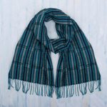 100% baby alpaca scarf, 'Huancayo Heritage' - Hand Loomed Baby Alpaca Scarf