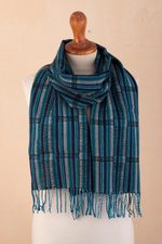 100% baby alpaca scarf, 'Huancayo Heritage' - Hand Loomed Baby Alpaca Scarf