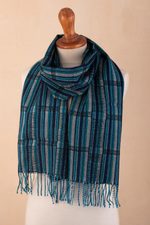 100% baby alpaca scarf, 'Huancayo Heritage' - Hand Loomed Baby Alpaca Scarf