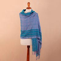 100% baby alpaca shawl, 'Lilac Illusion'