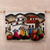 Wool tapestry, 'Gathering in the Andes' - Village Scene Wool Tapestry (image 2) thumbail
