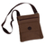 Leather accent canvas shoulder bag, 'Native Earth' - Brown Canvas Shoulder Bag with Leather Trim