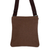 Leather accent canvas shoulder bag, 'Native Earth' - Brown Canvas Shoulder Bag with Leather Trim