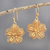 Gold-plated filigree dangle earrings, 'Floral Treasure' - 24k Gold-Plated Flower Earrings (image 2) thumbail