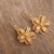 Gold-plated filigree dangle earrings, 'Floral Treasure' - 24k Gold-Plated Flower Earrings (image 2b) thumbail